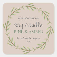 Vela de Soja Caseira Pinheiro Roxo Personalizada