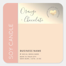 Vela de soja com tipografia de bloco de cores eleg