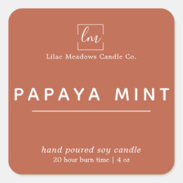 Adesivo Quadrado Vela do logotipo simples de argila de coral modern