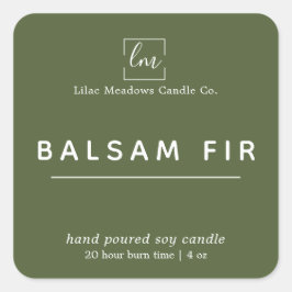 Adesivo Quadrado Vela do logotipo verde de Sage Moderno Simples