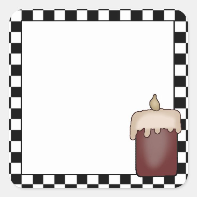 Adesivo Quadrado Vela Grubby Country Themed Sticker (Frente)