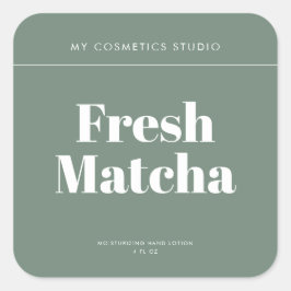 Adesivo Quadrado Vela Mínima Moderna de Cosméticos de Embalagem Ver