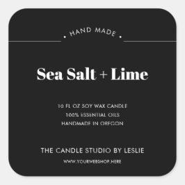 Adesivo Quadrado Vela Mínima Moderna de Encapsulamento Sólido Preto