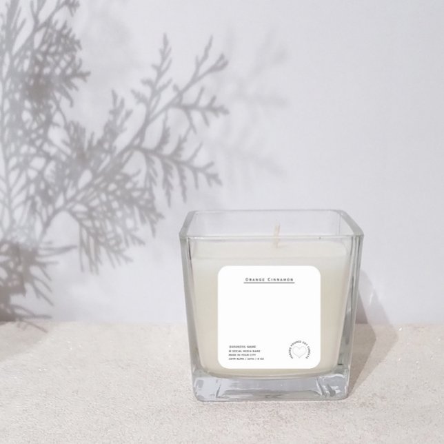 Adesivo Quadrado Vela Simples e moderna de coração branco (Criador carregado)