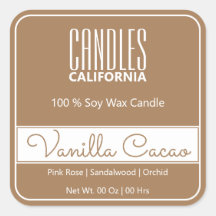 Velas castanhas claras simples de borda quadrada m