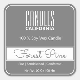 Adesivo Quadrado Velas de Cinzas Escuras Simples de Borda Quadrada 