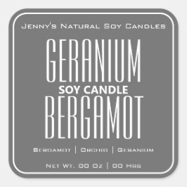 Adesivo Quadrado Velas de Cinzas Escuras Simples de Borda Quadrada 