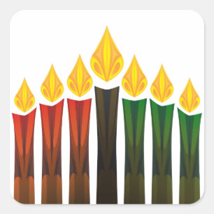 Adesivo Quadrado velas kwanzaa