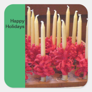 Adesivo Quadrado Velas Moravas: "Feliz Natal"