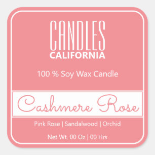 Adesivo Quadrado Velas simples, cor-de-rosa, de borda quadrada mode