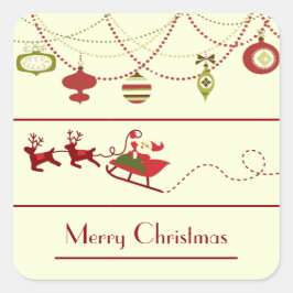 Adesivo Quadrado Velho Natal Movido - Vinheta Quadrada