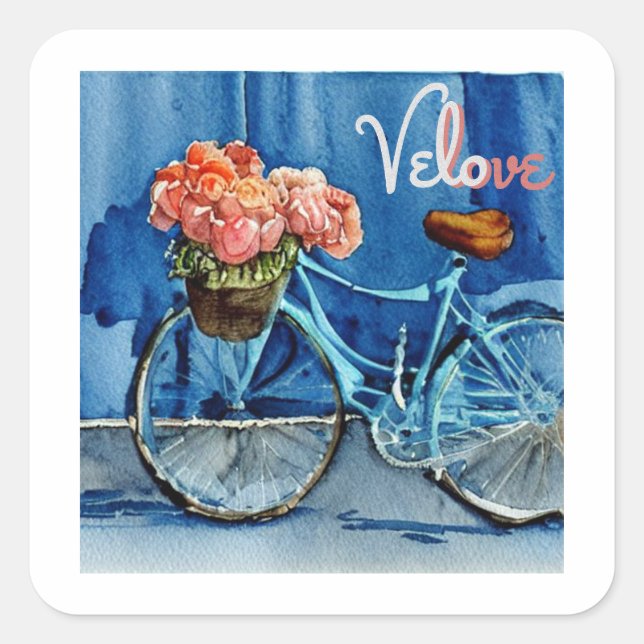 Adesivo Quadrado Velo Love Cycling (Frente)