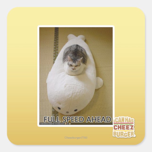 Adesivo Quadrado Velocidade do cheio à frente (Frente)