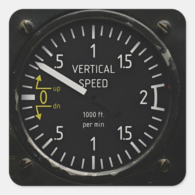 Adesivo Quadrado Velocidade Vertical do Instrumento da Aeronave Vin (Frente)