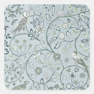 ADESIVO QUADRADO VELOPE: WILLIAM MORRIS : OWL & PHEASANT