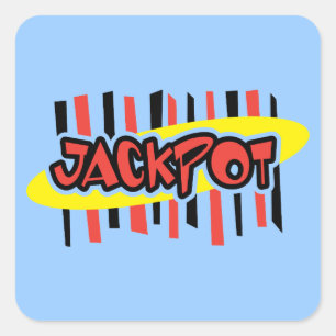 Adesivo Quadrado Vencedor do jackpot - estilo de jogo retro