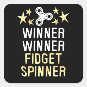 Adesivo Quadrado Vencedor vencedor do Fidget Spinner