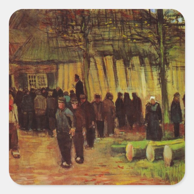 Adesivo Quadrado Venda de madeira por Vincent van Gogh (Frente)