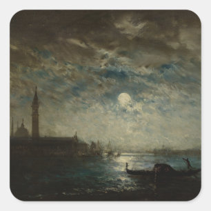 Adesivo Quadrado Veneza e o Campanile ao Luar