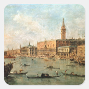 Adesivo Quadrado Veneza: O palácio e o Molo do Doge dos vagabundos