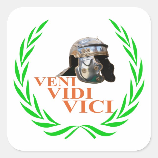 Adesivo Quadrado Veni Vidi Vici (Frente)