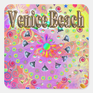 Adesivo Quadrado Venice Beach Lucky Ouro Sticker