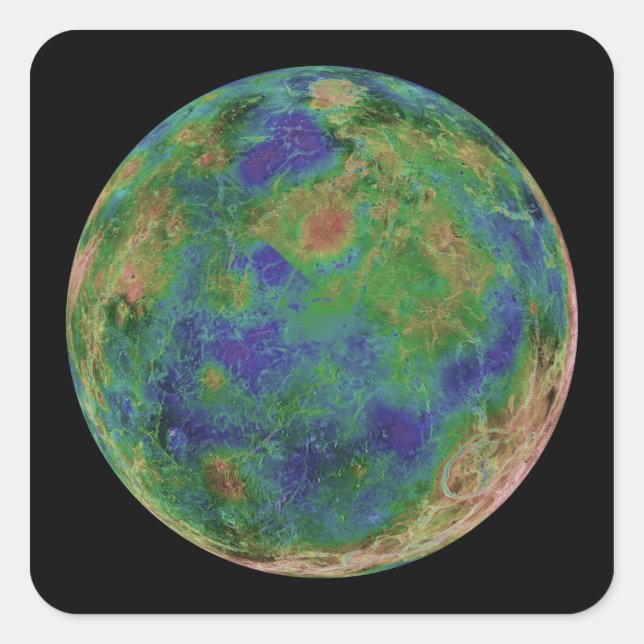 Adesivo Quadrado Vênus centrado no Polo Sul (Frente)