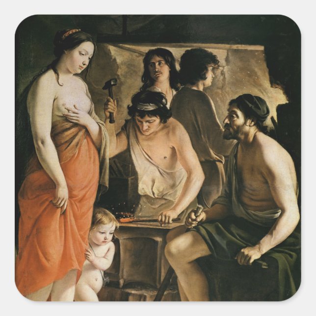 Adesivo Quadrado Vênus na Forge de Vulcano, 1641 (Frente)