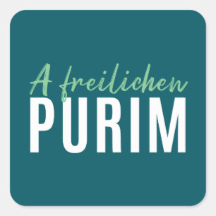 Adesivo Quadrado Verde A Freilichen Purim