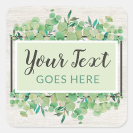 Adesivo Quadrado Verde Botânico Eucalyptus & Rustic Wood Eco