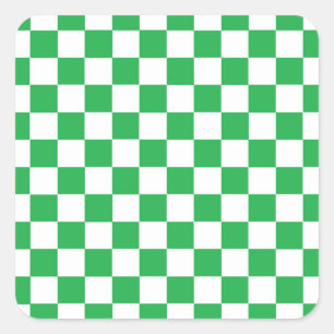 Adesivo Quadrado Verde Checkered e branco
