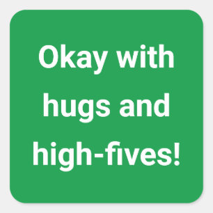 Adesivo Quadrado Verde Codificado de Distância Social