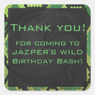 Adesivo Quadrado Verde e preto do cobra do monograma