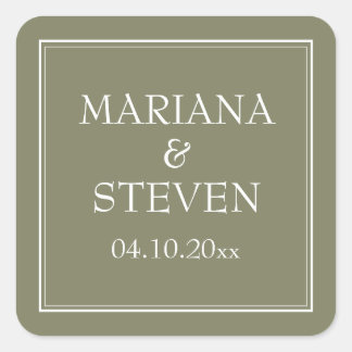 Adesivo Quadrado Verde Minimalista de Borda Modern