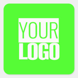 Adesivo quadrado verde neon - adicione seu logotip