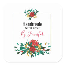 Verde Vermelho Moderno e Dourado Natal Floral