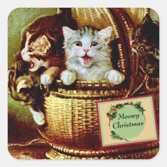 Adesivo Quadrado Veretor Cats Sticker (Frente)