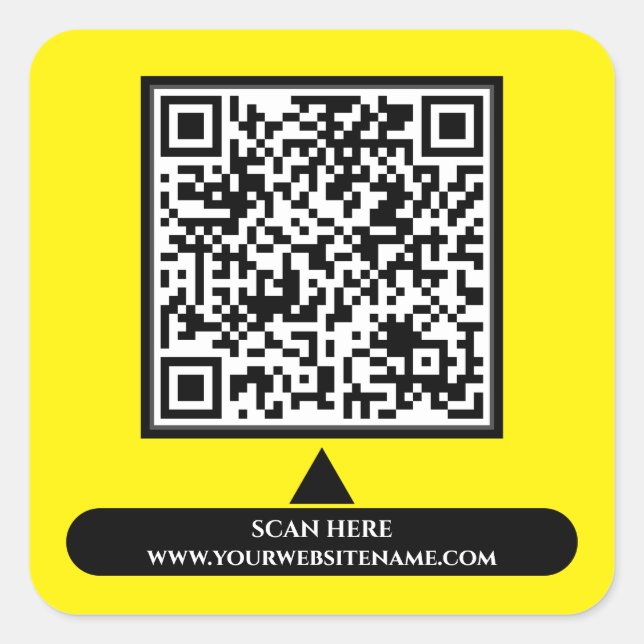 Adesivo Quadrado Verificação de Código QR Aqui URL Modelo (Frente)