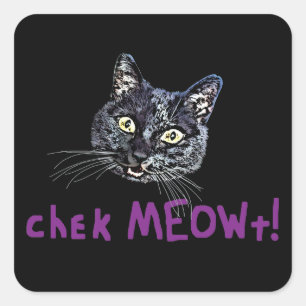Adesivo Quadrado Verifique MEOWt