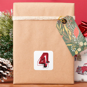 Adesivo Quadrado Vermelho Abstrato e preto - Número 4