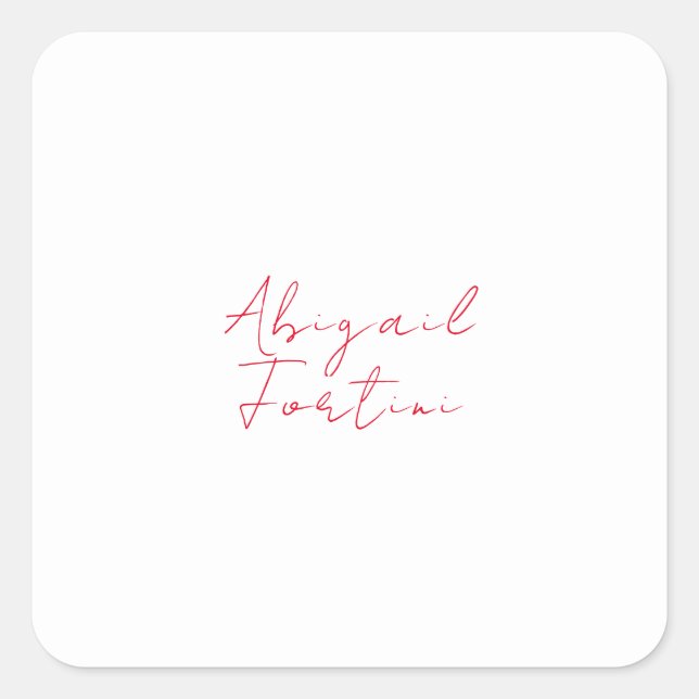 Adesivo Quadrado Vermelho branco mínimo profissional moderno (Frente)