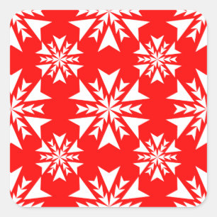 Adesivo Quadrado Vermelho do floco de neve 13