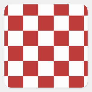 Adesivo Quadrado Vermelho e branco verificados