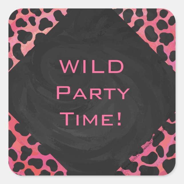 Adesivo Quadrado Vermelho e preto Dalmático Monograma (Frente)