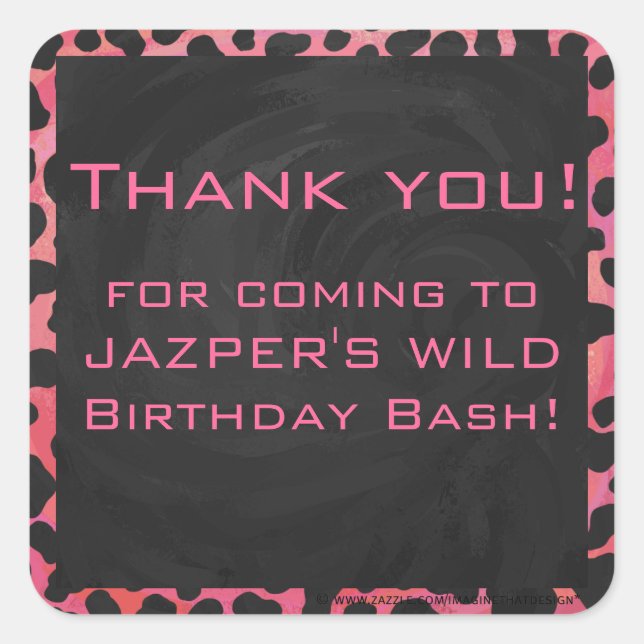 Adesivo Quadrado Vermelho e preto Dalmático Monograma (Frente)