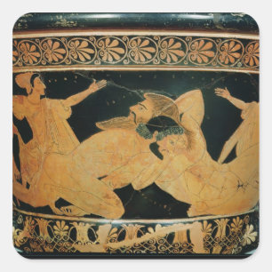 Adesivo Quadrado Vermelho-figura calyx-krater 2 do sótão