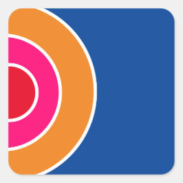 Adesivo Quadrado Vermelho Vermelho Rosa Laranja Profundo Azul Arte 