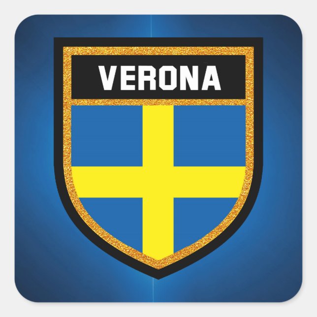 Adesivo Quadrado Verona Flag (Frente)