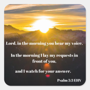 Adesivo Quadrado Verso da Bíblia de Calmagem do Salm 5