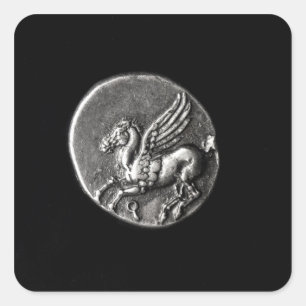 Adesivo Quadrado Verso da moeda que descreve Pegasus